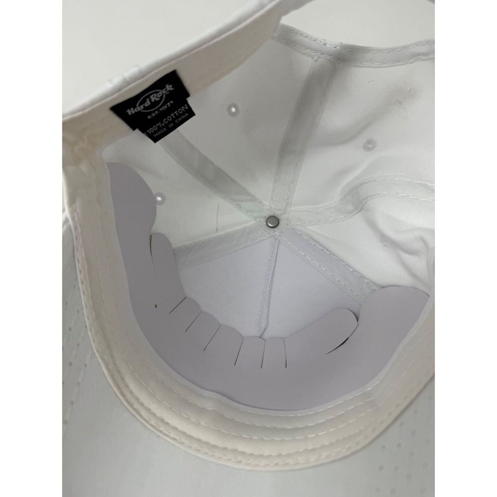 Hard Rock Cafe White Adjustable Cap / Baseball Hat 100% Cotton Est 1971 NWOT - Picture 6 of 6